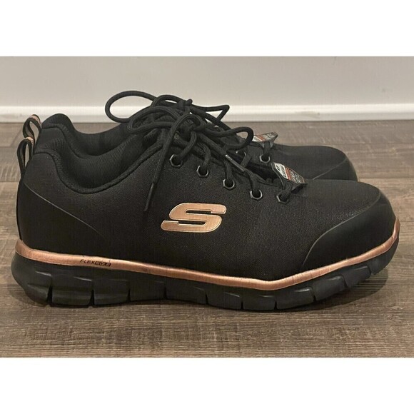 Skechers Flex Sole Steel Toe Lace-Up Oil & Slip Resistant Work Shoes 9.5 Womens - Picture 2 of 12